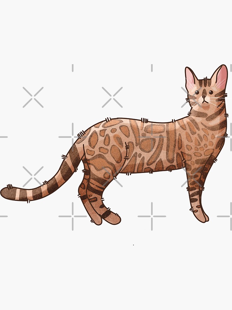 Thumbnail 3 of 3, Sticker, Bengal Cat - Gifts for Cat Lovers designed and sold by FelineEmporium.