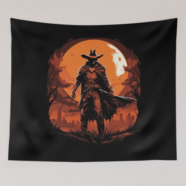 Item preview, Spooky Cowboy Halloween Scary Sheriff Costume designed and sold by NoLimit-Merica.