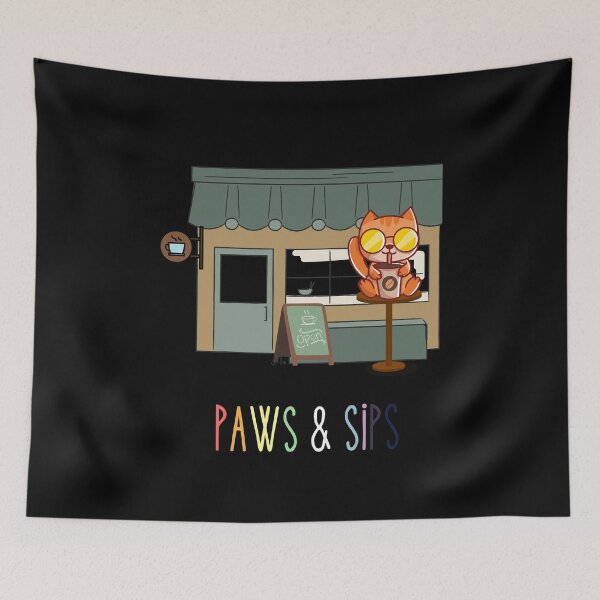 Item preview, Paws & Sips designed and sold by CuteCatsCoffee.