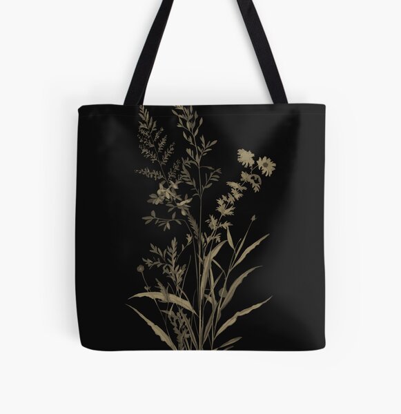 Vintage Minimalist Plants All Over Print Tote Bag