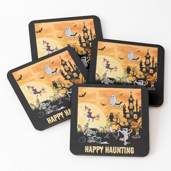 Aperçu de l'œuvre Happy Haunting, Halloween Haunting, Halloween, créée et vendue par GOLDENGARDENART.