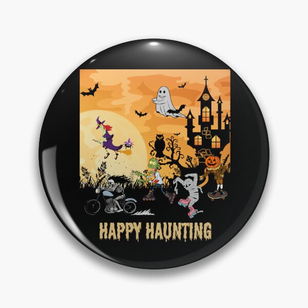 Aperçu de l'œuvre Happy Haunting, Halloween Haunting, Halloween, créée et vendue par GOLDENGARDENART.