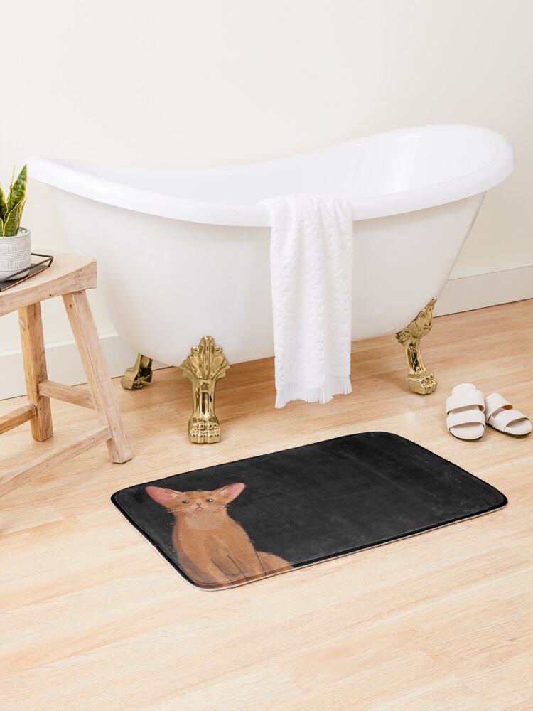Thumbnail 1 of 6, Bath Mat, Abyssinian cat - Gifts for Cat Lovers designed and sold by FelineEmporium.