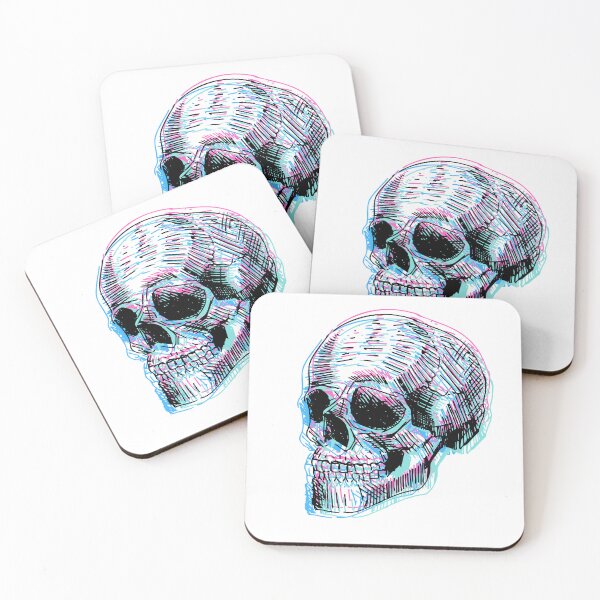 Item preview, Distorted optical illusion human skull designed and sold by MonochromeEcho.