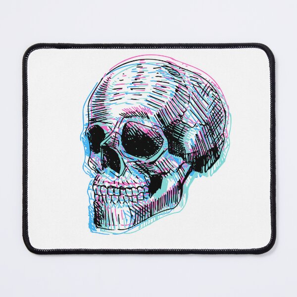 Item preview, Distorted optical illusion human skull designed and sold by MonochromeEcho.