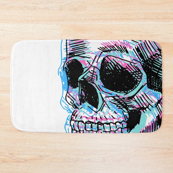 Item preview, Distorted optical illusion human skull designed and sold by MonochromeEcho.