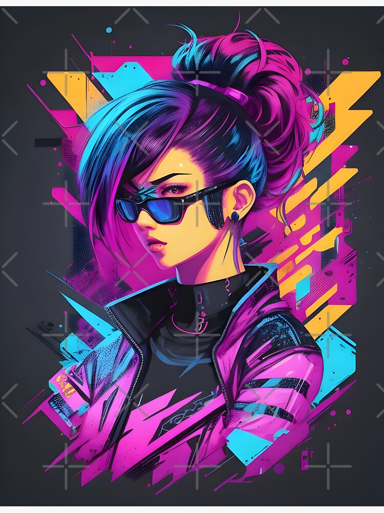 Cyberpunk Female Character in Futuristic Outfit Sticker by VNL-store