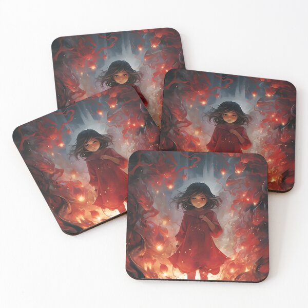 Item preview, Crimson Elegance Girl by the Fire designed and sold by ArrangedDesigns.
