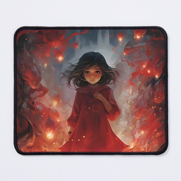 Item preview, Crimson Elegance Girl by the Fire designed and sold by ArrangedDesigns.