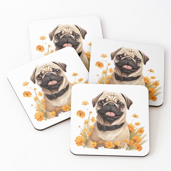 Item preview, Cute Little Pug in a Meadow designed and sold by ZombieLH.