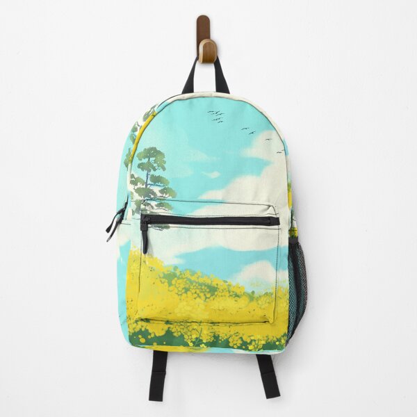Item preview, Lone tree on yellow flower field designed and sold by SkyisBright.