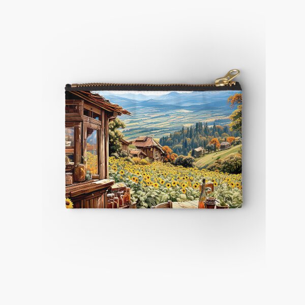 Item preview, a rustic cabin in the middle of fields of sunflowers designed and sold by iguananick.