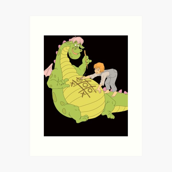 Artikel-Vorschau von Petes Drache Pete und Elliott spielen Tic-Tac-Toe-Vintage-Fan-Kunst, designt und verkauft von LIAMCEDERST.