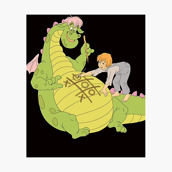 Artikel-Vorschau von Petes Drache Pete und Elliott spielen Tic-Tac-Toe-Vintage-Fan-Kunst, designt und verkauft von LIAMCEDERST.