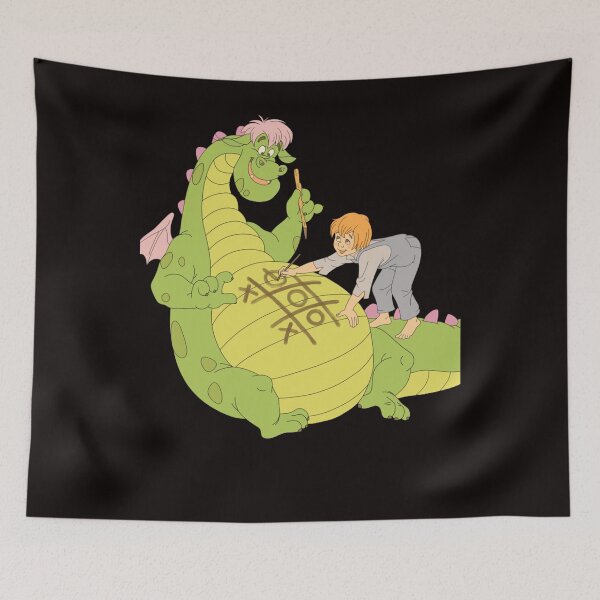 Item preview, Pete's Dragon Pete and Elliott Play Tic-tac-toe Vintage Fan Art designed and sold by LIAMCEDERST.
