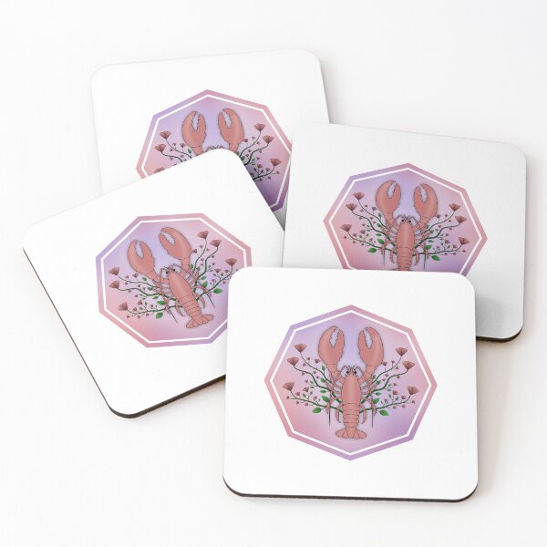 Item preview, Lobster and Flowers Pink Purple designed and sold by Saltycurrent1.