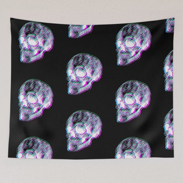 Item preview, Distorted negative optical illusion human skull designed and sold by MonochromeEcho.