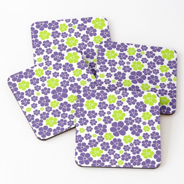 Item preview, Flower Pattern in Lime Green and Purple designed and sold by LAEC-Shop.