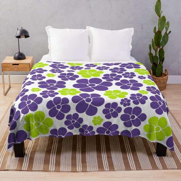 Item preview, Flower Pattern in Lime Green and Purple designed and sold by LAEC-Shop.