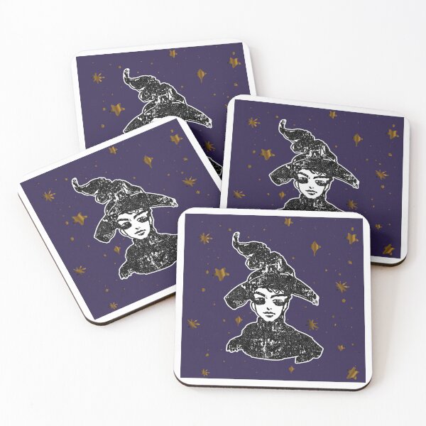 Item preview, Grunge print Gothic Witch with shiny stars - violet designed and sold by LiberaCaballo.