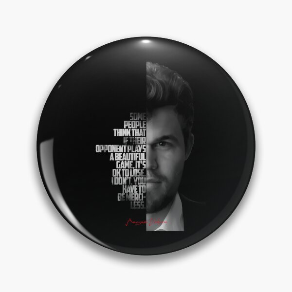 Item preview, Black and white Magnus Carlsen quote. designed and sold by LavaAryana.