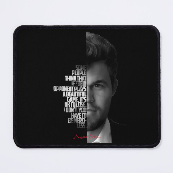 Item preview, Black and white Magnus Carlsen quote. designed and sold by LavaAryana.