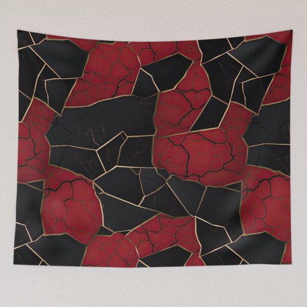 Item preview, Kintsugi Red and Black Elegance: Embracing Imperfection with Style designed and sold by cece4410.