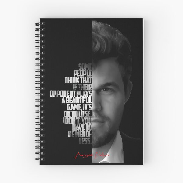 Item preview, Black and white Magnus Carlsen quote. designed and sold by LavaAryana.