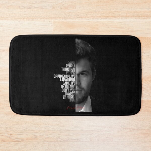 Item preview, Black and white Magnus Carlsen quote. designed and sold by LavaAryana.