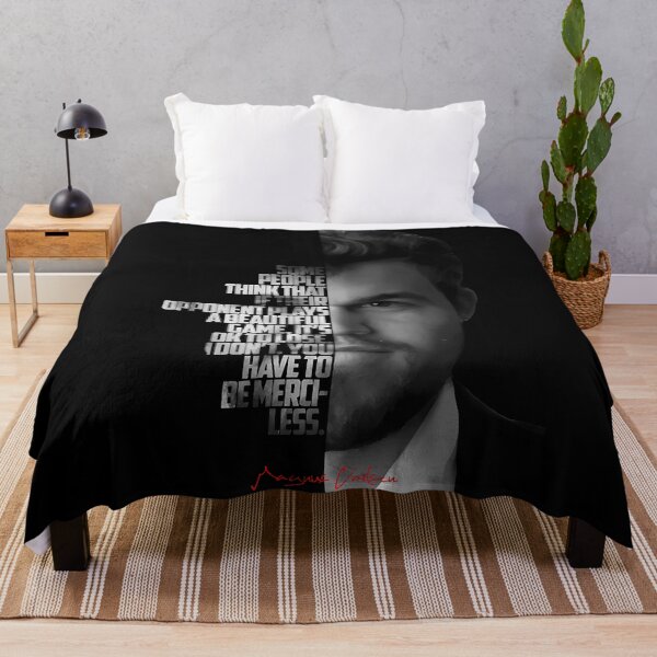Item preview, Black and white Magnus Carlsen quote. designed and sold by LavaAryana.