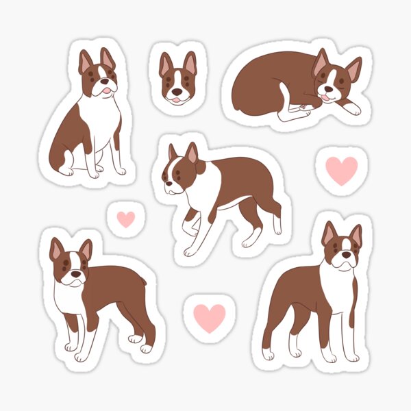 Item preview, Cute red boston terrier pack designed and sold by Yaragold.
