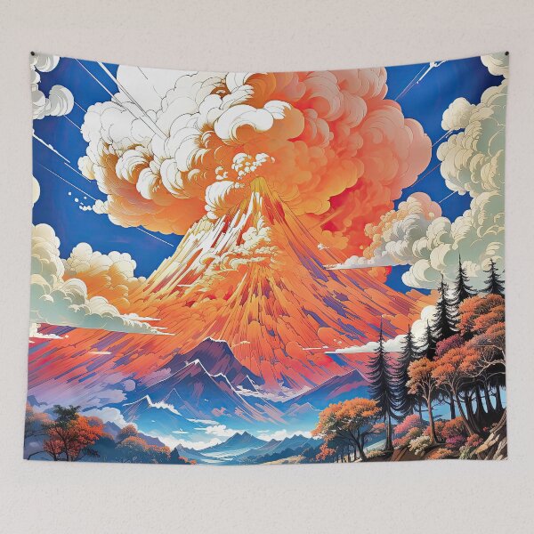 Item preview, Volcano eruption seen from the valley! designed and sold by iguananick.