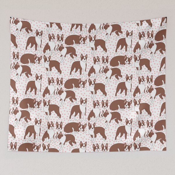 Item preview, Cute red boston terrier pattern  designed and sold by Yaragold.