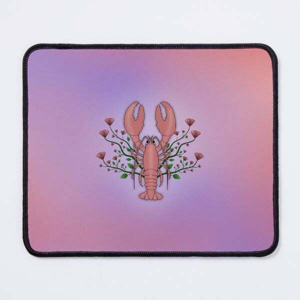 Item preview, Lobster and Flowers Pink Purple with Backround designed and sold by Saltycurrent1.
