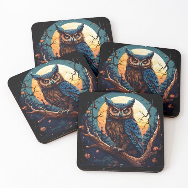 Item preview, owl on tree at night designed and sold by lighte.