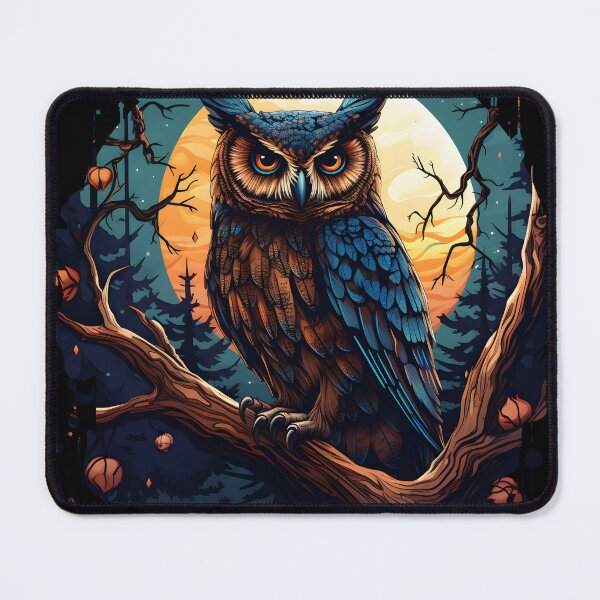 Item preview, owl on tree at night designed and sold by lighte.