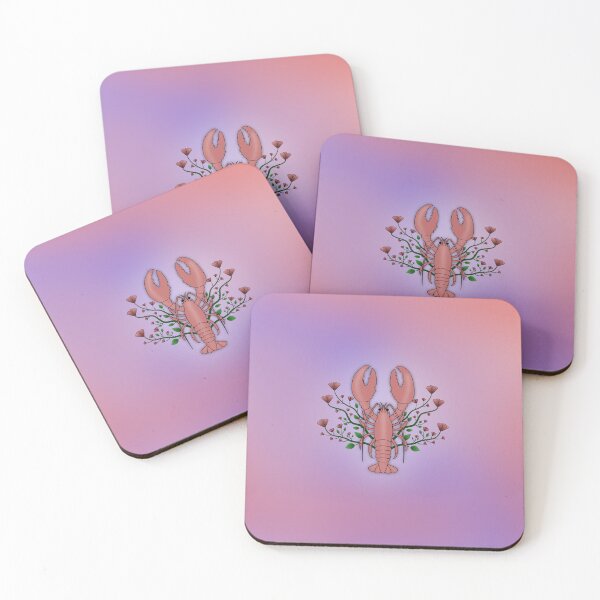 Item preview,  Lobster and Flowers Pink Purple with Backround designed and sold by Saltycurrent1.