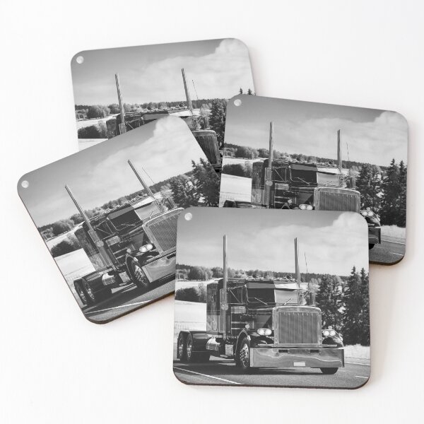 Item preview, Beautiful Classic American Truck on Highway Monochrome designed and sold by Taina Sohlman.