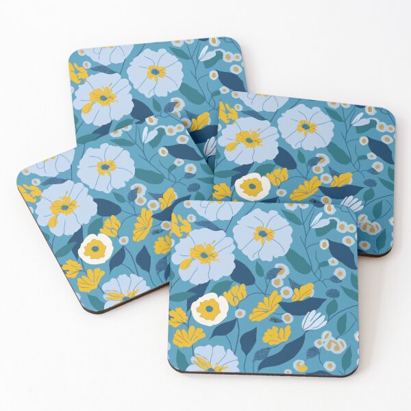 Item preview, Blue and Yellow Floral Pattern designed and sold by BombasticBubble.