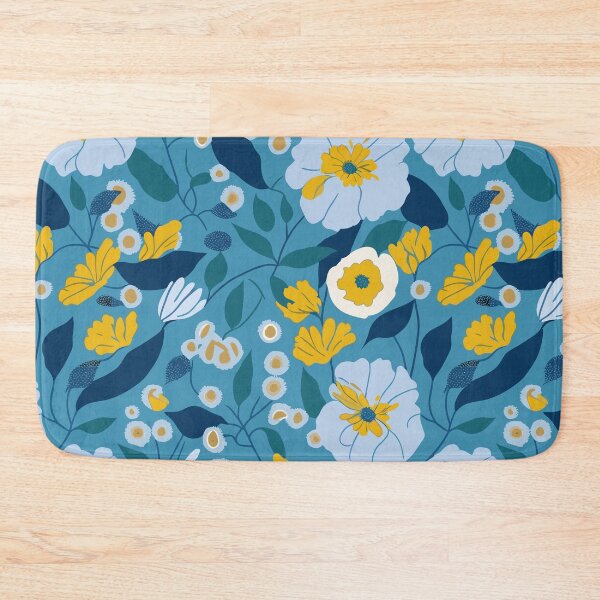 Item preview, Blue and Yellow Floral Pattern designed and sold by BombasticBubble.