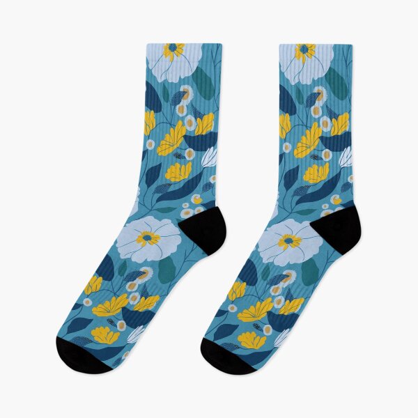 Item preview, Blue and Yellow Floral Pattern designed and sold by BombasticBubble.