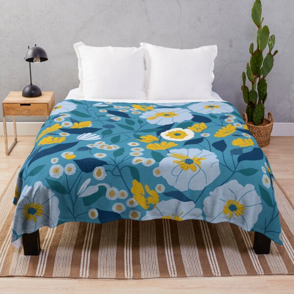 Item preview, Blue and Yellow Floral Pattern designed and sold by BombasticBubble.