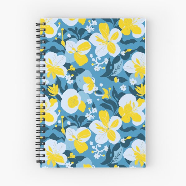 Item preview, Yellow and Blue Floral Pattern designed and sold by BombasticBubble.