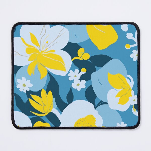 Item preview, Yellow and Blue Floral Pattern designed and sold by BombasticBubble.