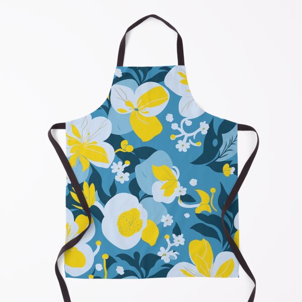 Item preview, Yellow and Blue Floral Pattern designed and sold by BombasticBubble.