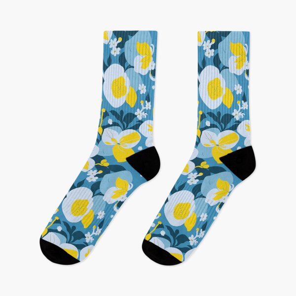 Item preview, Yellow and Blue Floral Pattern designed and sold by BombasticBubble.