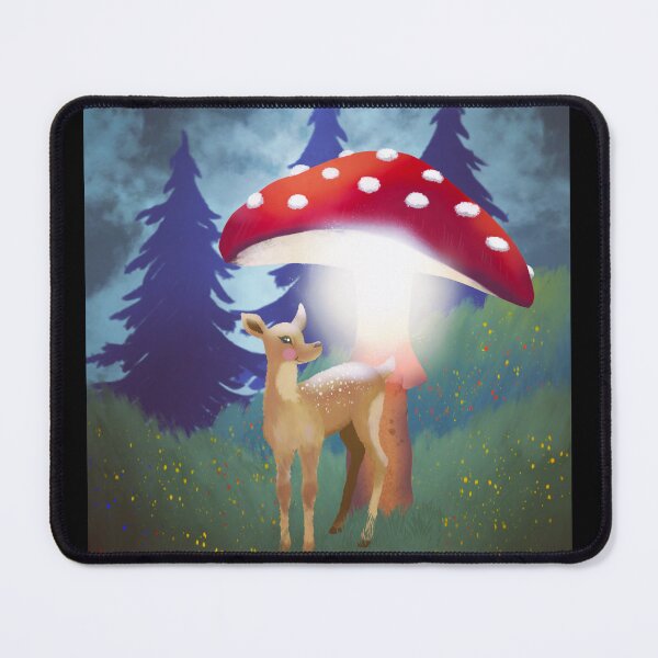 Item preview, Deer under a mushroom designed and sold by Taidenappi.