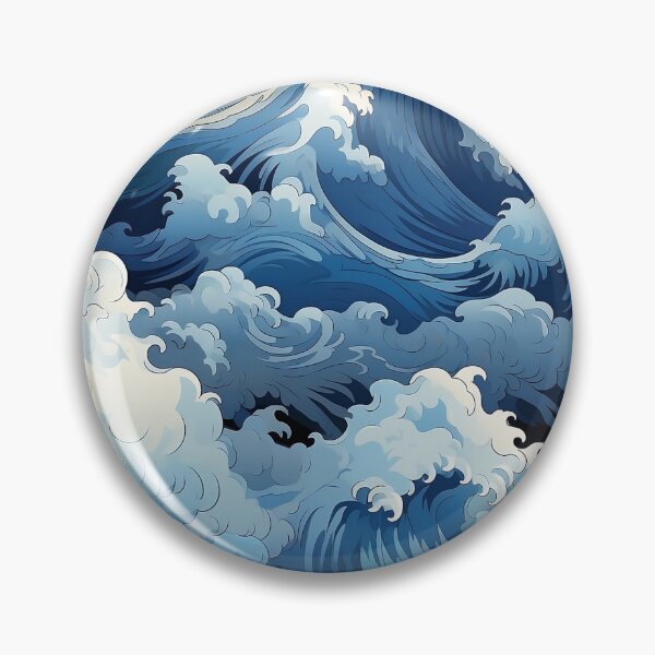 Item preview, Big Blue Waves Pattern designed and sold by Manuel  Campbellai.