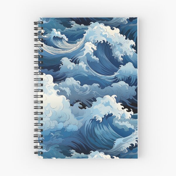 Item preview, Big Blue Waves Pattern designed and sold by Manuel  Campbellai.