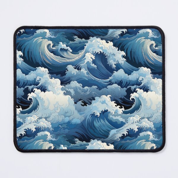 Item preview, Big Blue Waves Pattern designed and sold by Manuel  Campbellai.